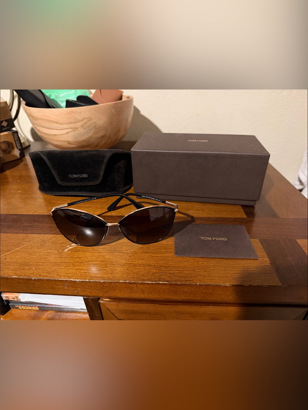 Tom Ford Penelope POLARIZED Sunglasses with Smokey Lenses and Black/Gold Frame